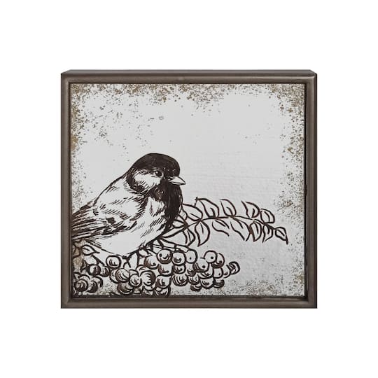 Melrose 8" x 8" Bird Silhouette Mirror Plaques Set